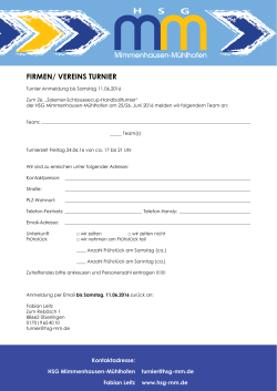 Anmeldung Firmen/Vereinsturnier am 24.06.2016