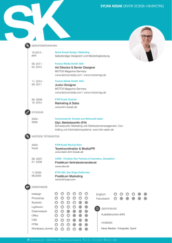 cv sylvia kosak - Sylvia Kosak I Grafik Design I Webdesign I Marketing