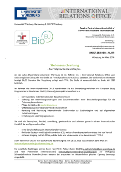 Stellenausschreibung - Universit&auml;t W&uuml;rzburg