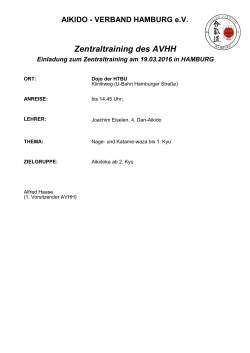 Zentraltraining des AVHH - Aikido in Hamburg Bramfeld