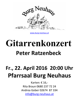 Plakat zum - Pfarre und Burg Neuhaus