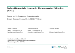 Techno-Ökonomische Analyse der Hochtemperatur