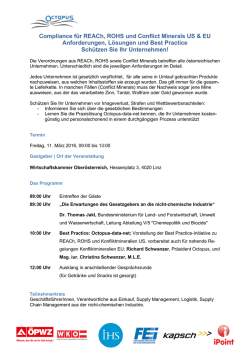 Compliance für REACh, ROHS und Conflict Minerals US & EU