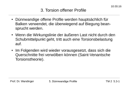3. Torsion offener Profile - Prof. Dr.