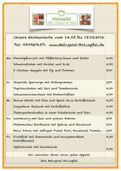 Wochenkarte KW 11/2016 - Metzgerei Holzapfel GmbH