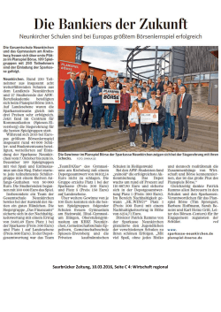 Saarbrücker Zeitung, 10.03.2016, Seite C 4: Wirtschaft regional