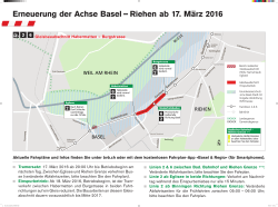 Erneuerung der Achse Basel – Riehen ab 17. März 2016