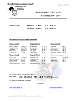 GRUPPENMEISTERSCHAFT Sektionsrunde 2016