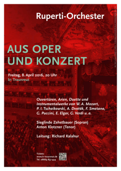 Leitung : Richard Kalahur Freitag, 8. April 2016 - Ruperti