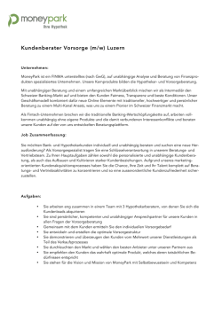 Kundenberater Vorsorge (m/w) Luzern
