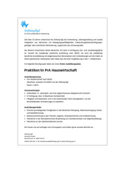 Praktiker/in PrA Hauswirtschaft