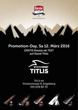 Promotion-Day, Sa 12. März 2016