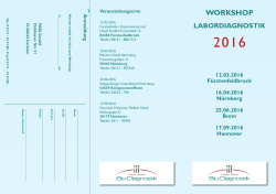 Labordiagnostik Workshops 2016 - Bio-Diagnostik-AG