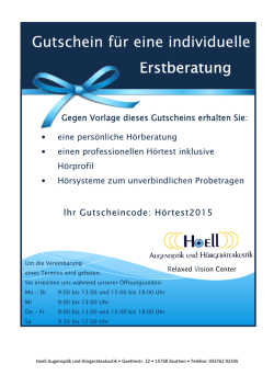 Gutschein kostenloser H&ouml;rtest