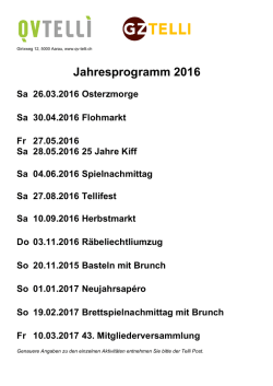 Jahresprogramm 2016