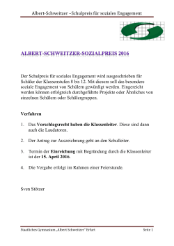 Sozialpreis - Albert-Schweitzer