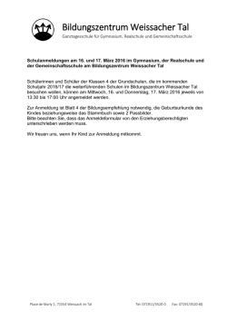 hier - Bildungszentrum Weissacher Tal