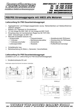 PSD/PSS Stromaggregate mit IVECO aifo Motoren