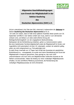 AGBs - Deutscher Alpenverein Sektion Kaufering