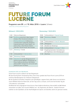 Programm vom 09. und 10. März 2016 in Luzern, Schweiz