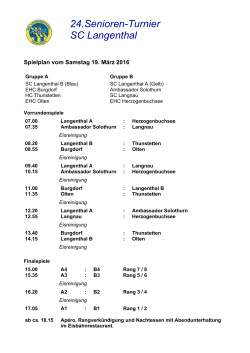 24.Senioren-Turnier SC Langenthal