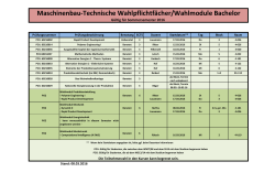 Maschinenbau-Technische Wahlpflichtfächer/Wahlmodule Bachelor