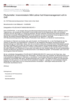 Innenministerin Mikl-Leitner hat Krisenmanagement