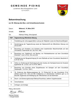 Tagesordnung Bauausschusssitzung am 16.03