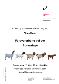 Vortrag Farbvererbung bei der Burenziege, 17.03.2016 - Swiss-Boer