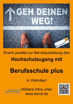 Hochschulzugang mit Berufsschule plus