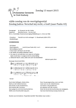 hier de liturgie van deze dienst