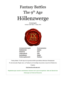 H&ouml;llenzwerge - The 9th Age