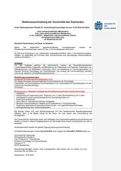 Stellenausschreibung der Universität des Saarlandes