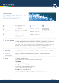 Grundlagenkurs Materialwirtschaft - SAP ERP