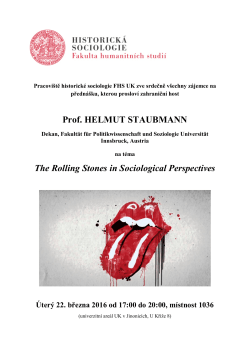 Prof. HELMUT STAUBMANN The Rolling Stones in Sociological