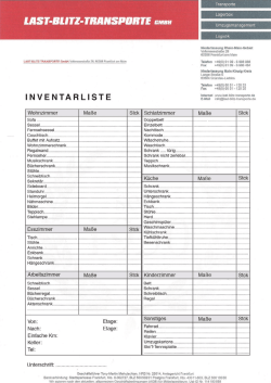 Inventarliste - Last Blitz Transporte GmbH