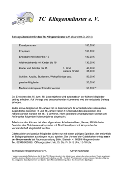 Beitragsübersicht - TC Klingenmünster