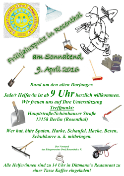 am Sonnabend, 9. April 2016 - Bürgerverein
