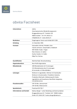 obvita Factsheet