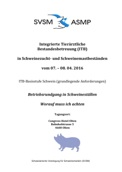 Programm - Schweizerische Vereinigung für Schweinemedizin SVSM