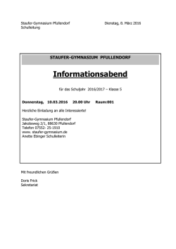 Informationsabend - Staufer