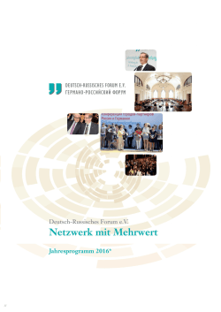 Jahresprogramm 2016 - Deutsch