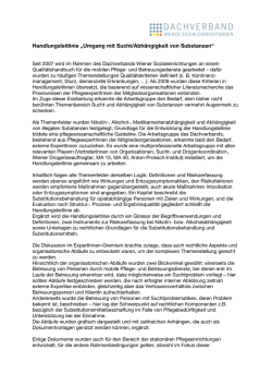 Handlungsleitlinie &bdquo;Umgang mit Sucht/Abh&auml;ngigkeit von Substanzen&ldquo;