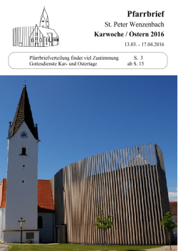 Pfarrbrief Wenzenbach - Pfarrei St. Peter Wenzenbach