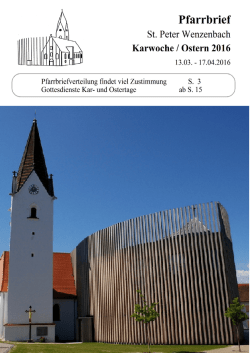 Pfarrbrief Wenzenbach - Pfarrei St. Peter Wenzenbach