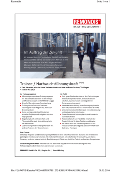 Im Auftrag der Zukunft Trainee / Nachwuchsf&uuml;hrungskraft