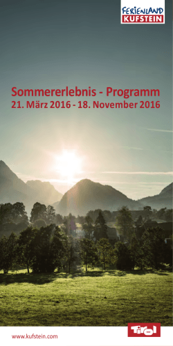Sommerprogramm - Ferienland Kufstein