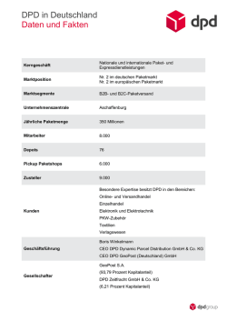 DPD in Deutschland Daten und Fakten