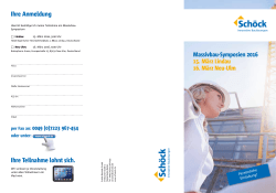 Ihre Anmeldung Ihre Teilnahme lohnt sich.