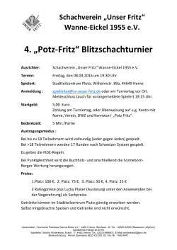 4. „Potz-Fritz“ Blitzschachturnier